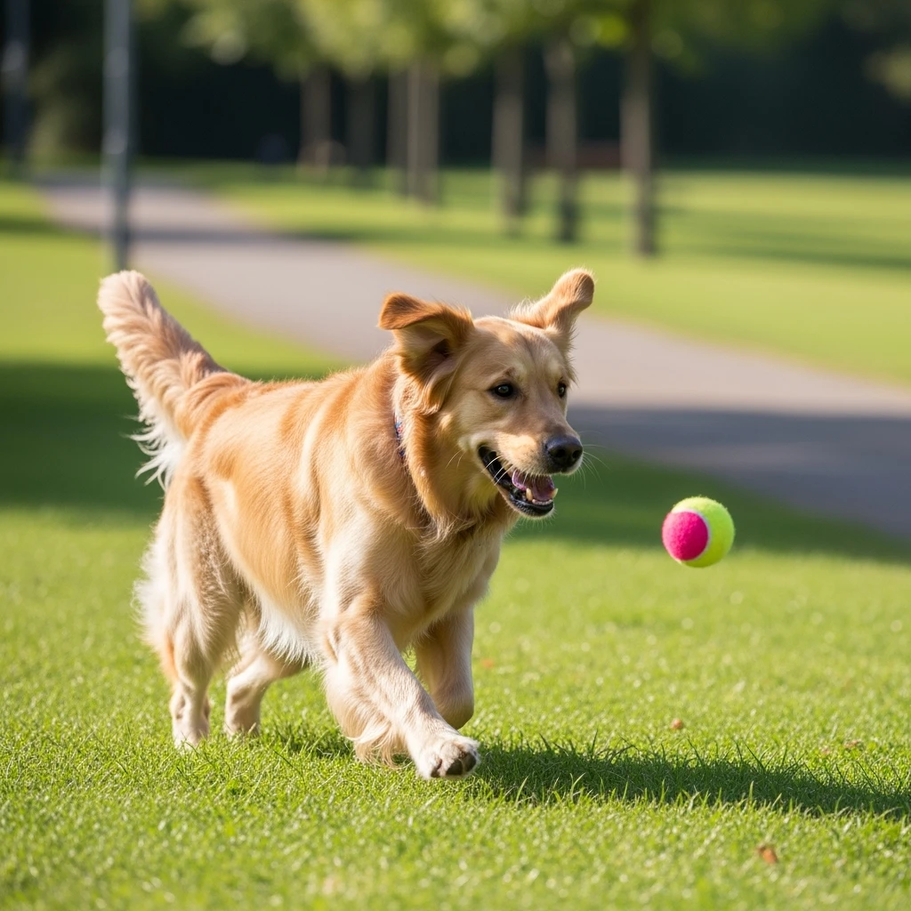 happy dog running after ball emoji