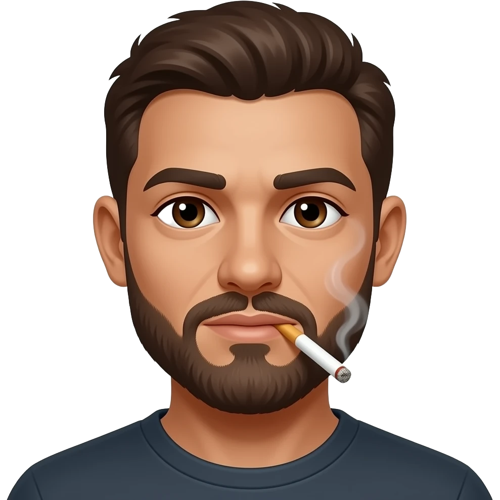 cara no humana fumando marihuana emoji