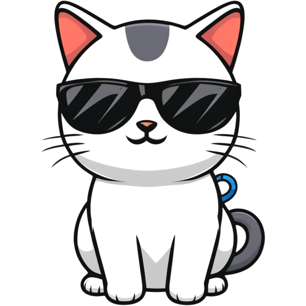 Cat with sunglasses emoji