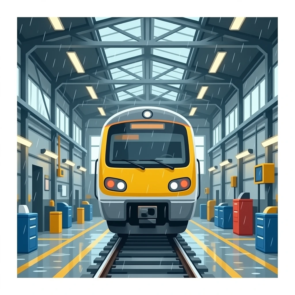 inside a train maintence depot emoji