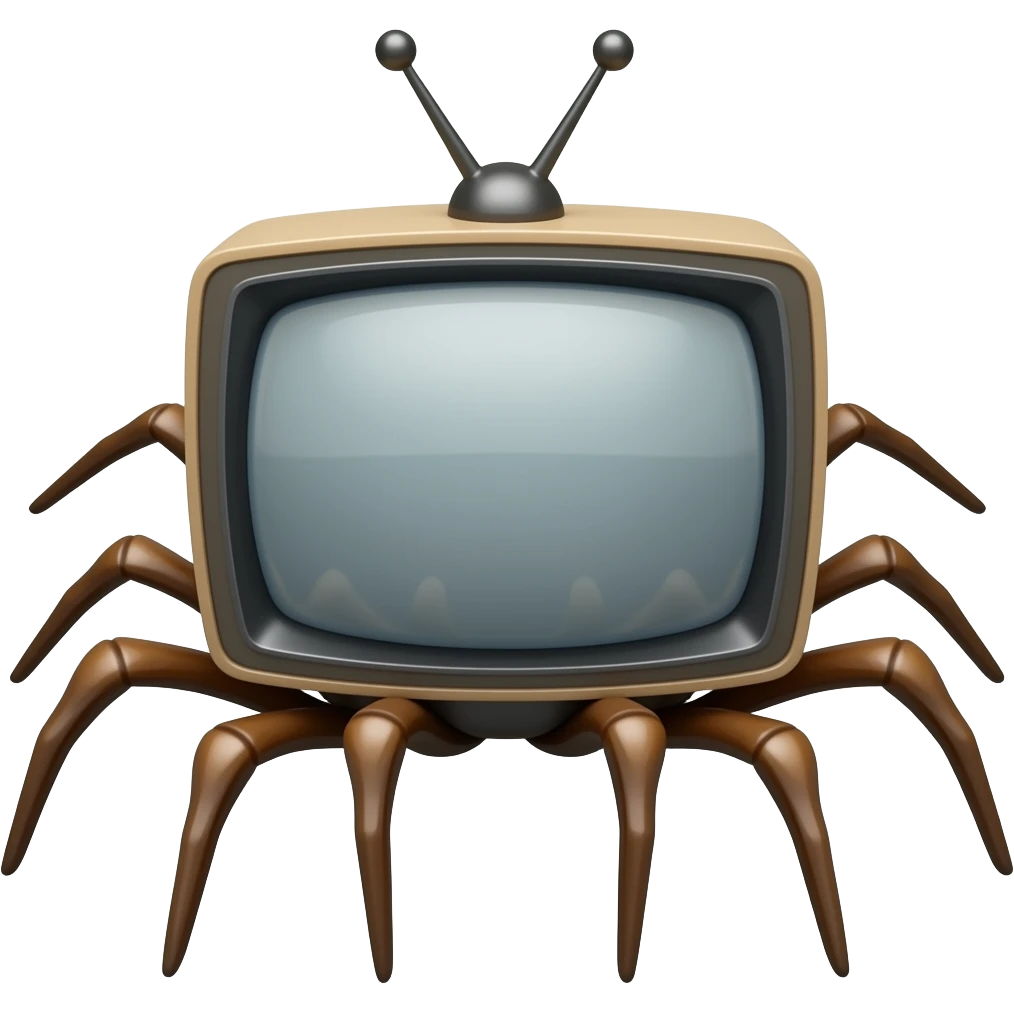 A TV with spider legs emoji