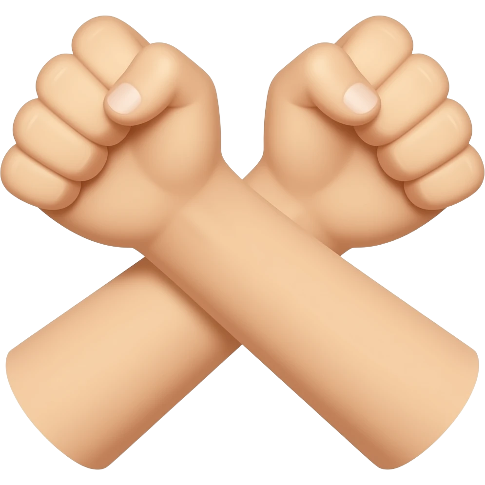 Punhos cerrados e cruzados emoji