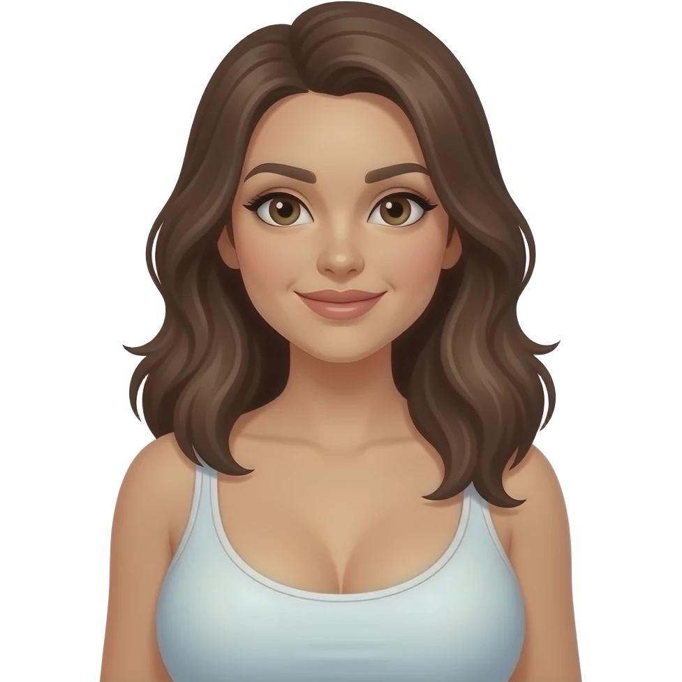 extremely busty brunette woman emoji
