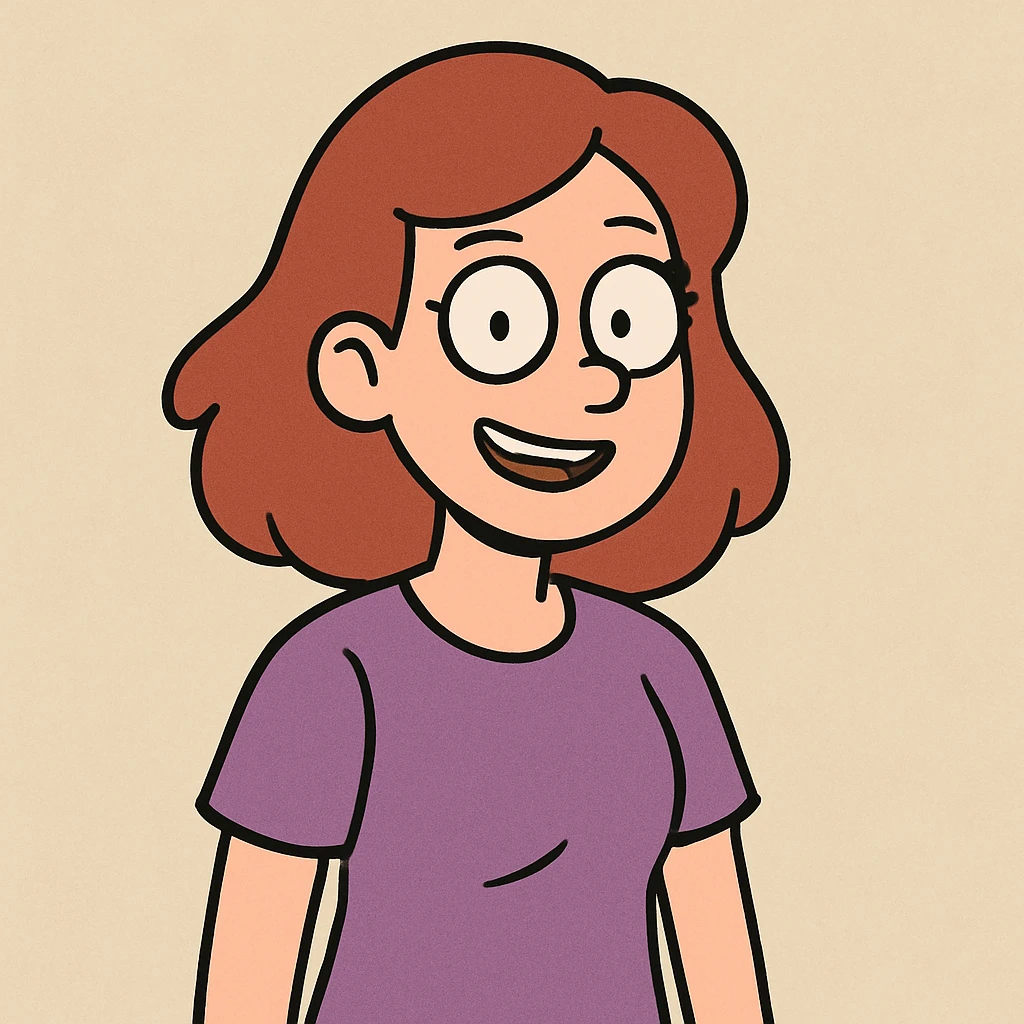 A girl wearing wearing his purple t-shirts emoji