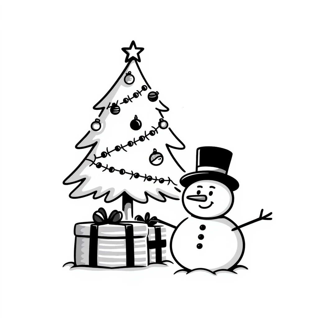 christmas tree, decorations, gifts, snowman, christmas atmosphere emoji set emoji