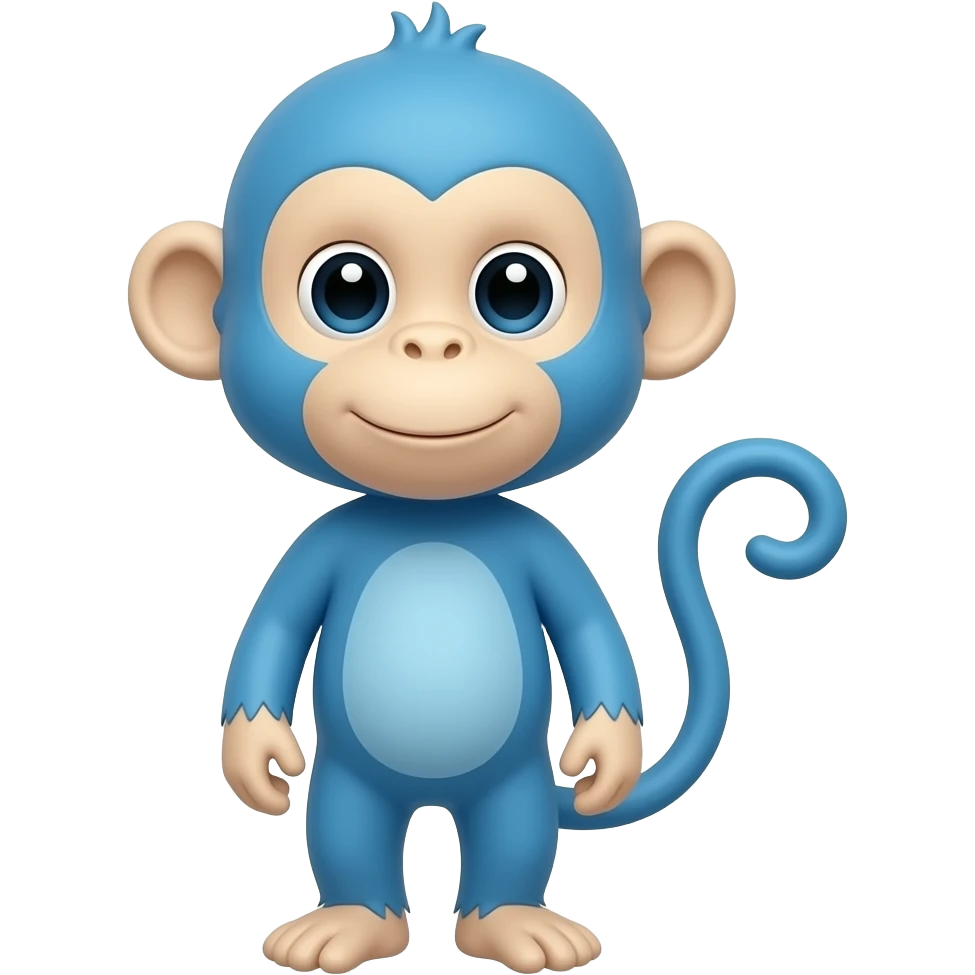 A cute skinny little blue monkey emoji