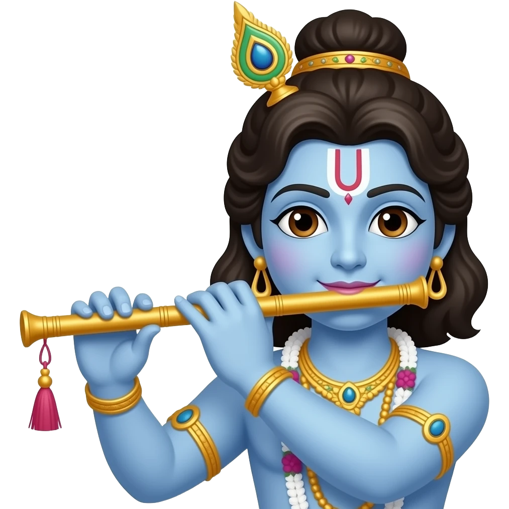 krishna with floot emoji