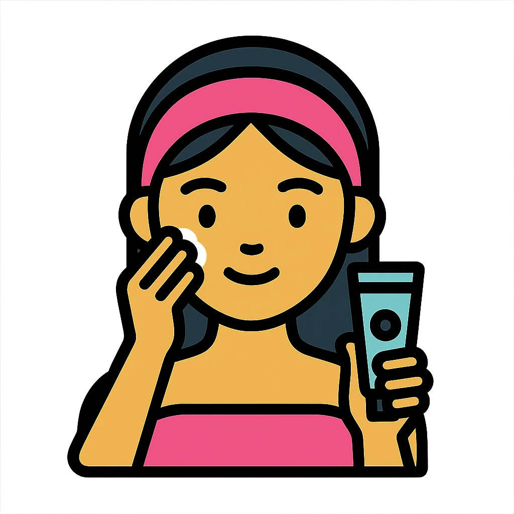 Asian girl doing skincare emoji