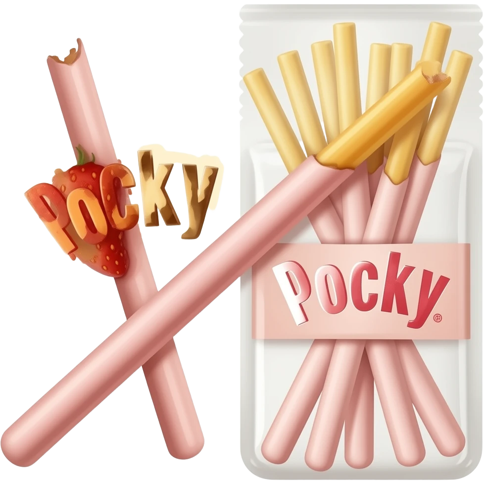Strawberry one Pocky stick not biten emoji
