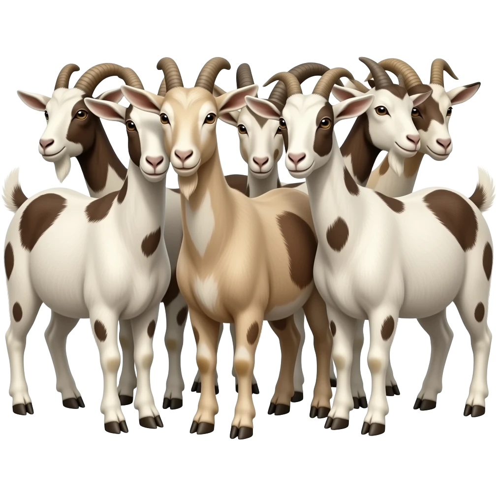 hazme seis cabras juntas con manchas marrones emoji