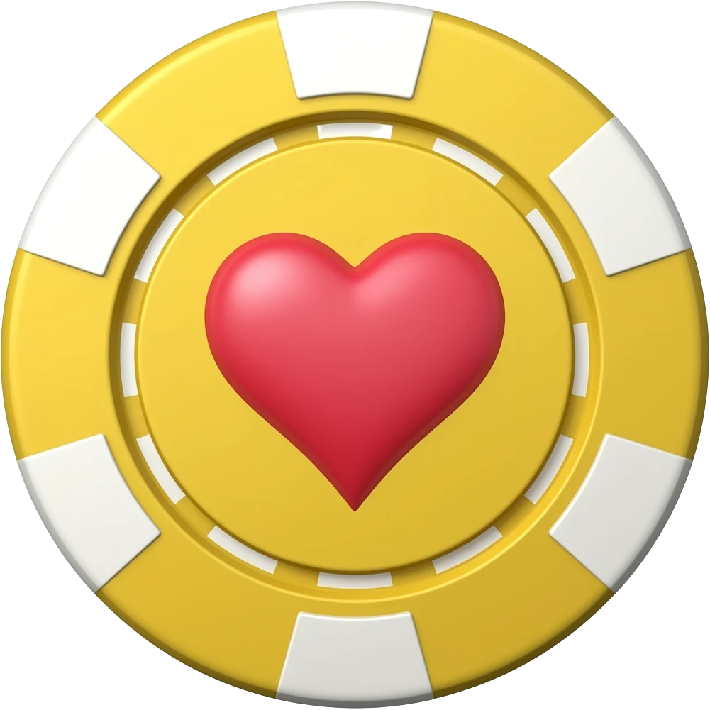 Hayır bak poker çipi içinde kalp olsun poker çipi sarı olsun emoji