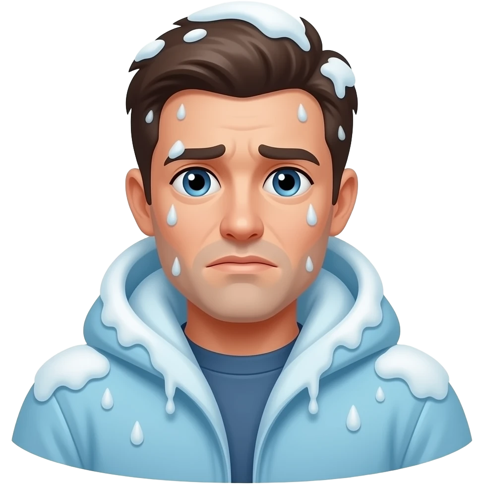 a man freezing cold emoji