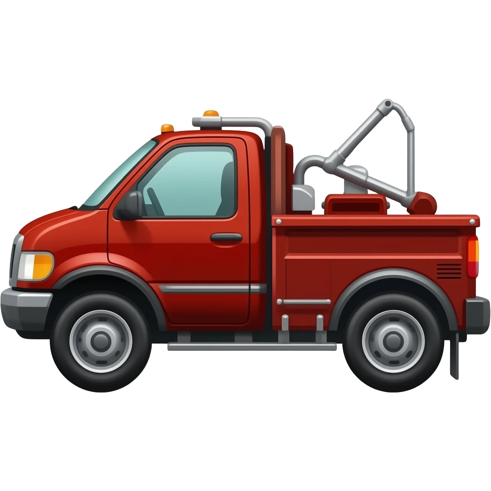 toyota red snow plow truck side view emoji
