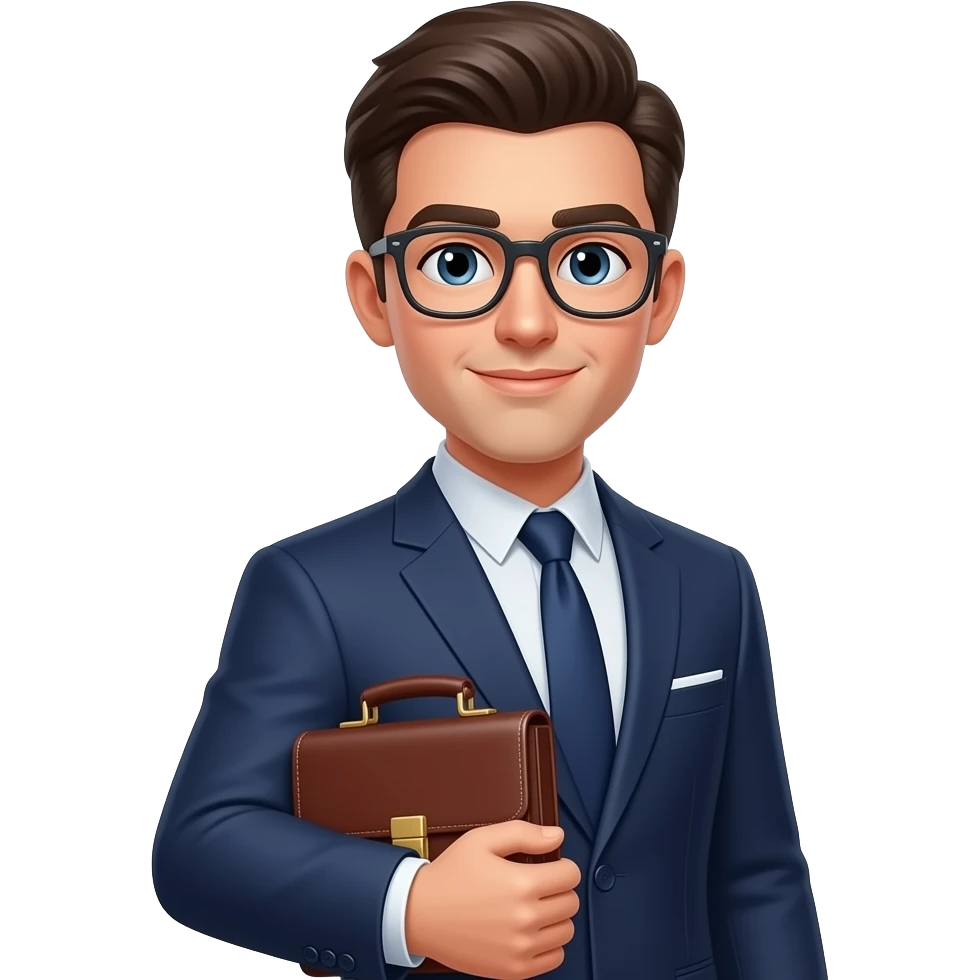 young banker wearing suit emoji