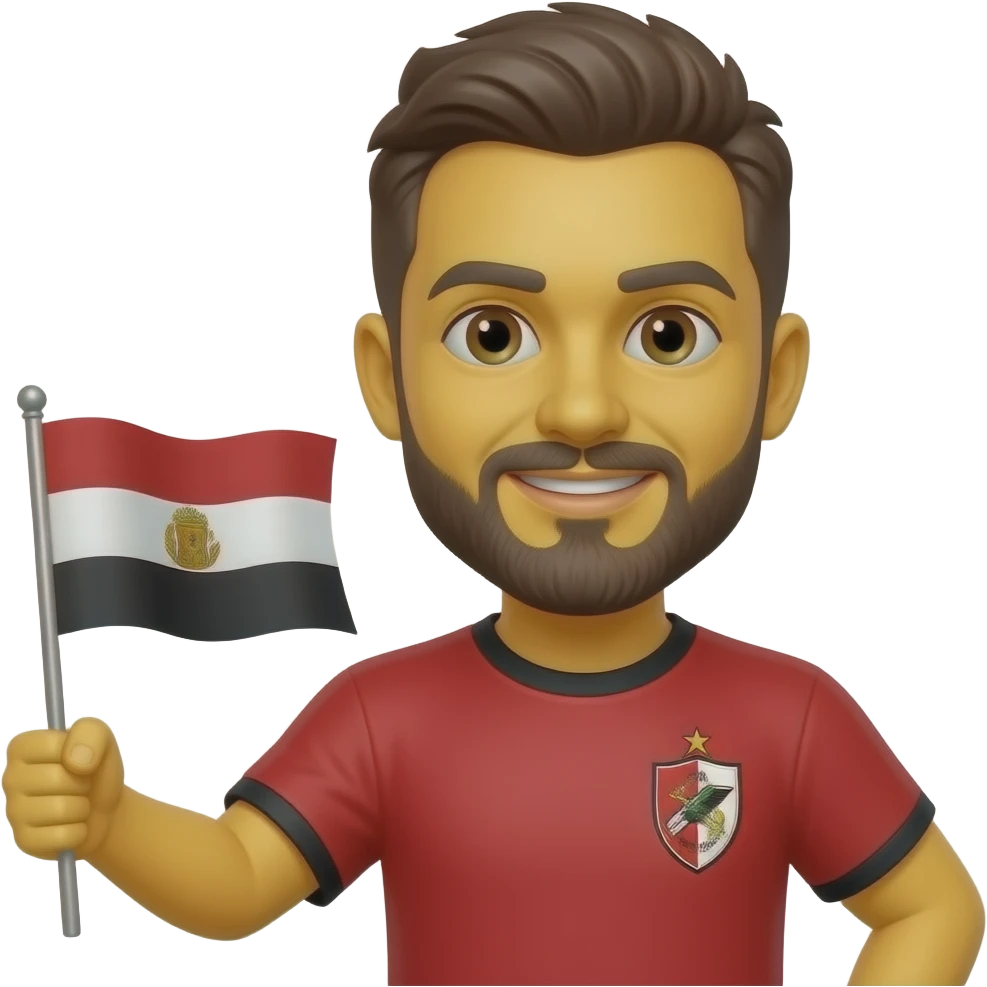No body only a head that is a cirlelike the normal and not only the t shirt Yellow emoji holding ahly flag and whering ahly t shirt emoji