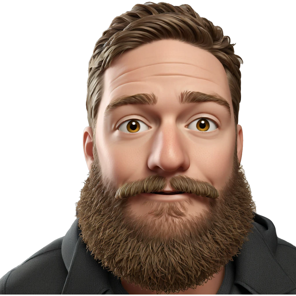 male portrait with beard emoji