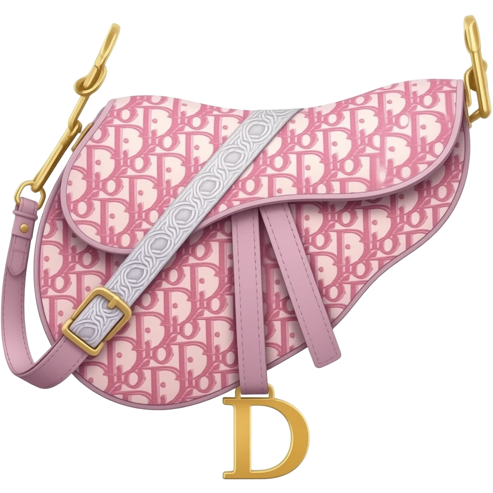 Pink Dior Oblique Embroidery and White Lace saddle bag emoji