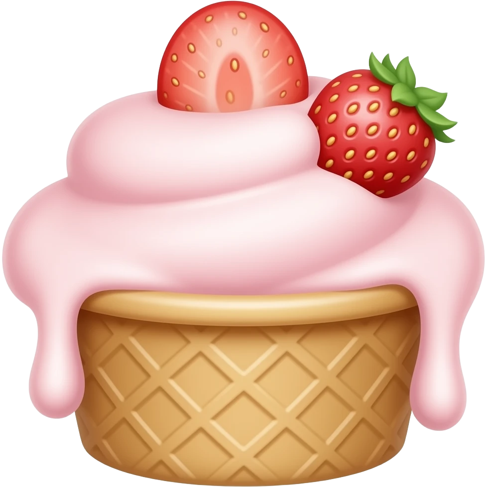 Strawberry ice cream emoji
