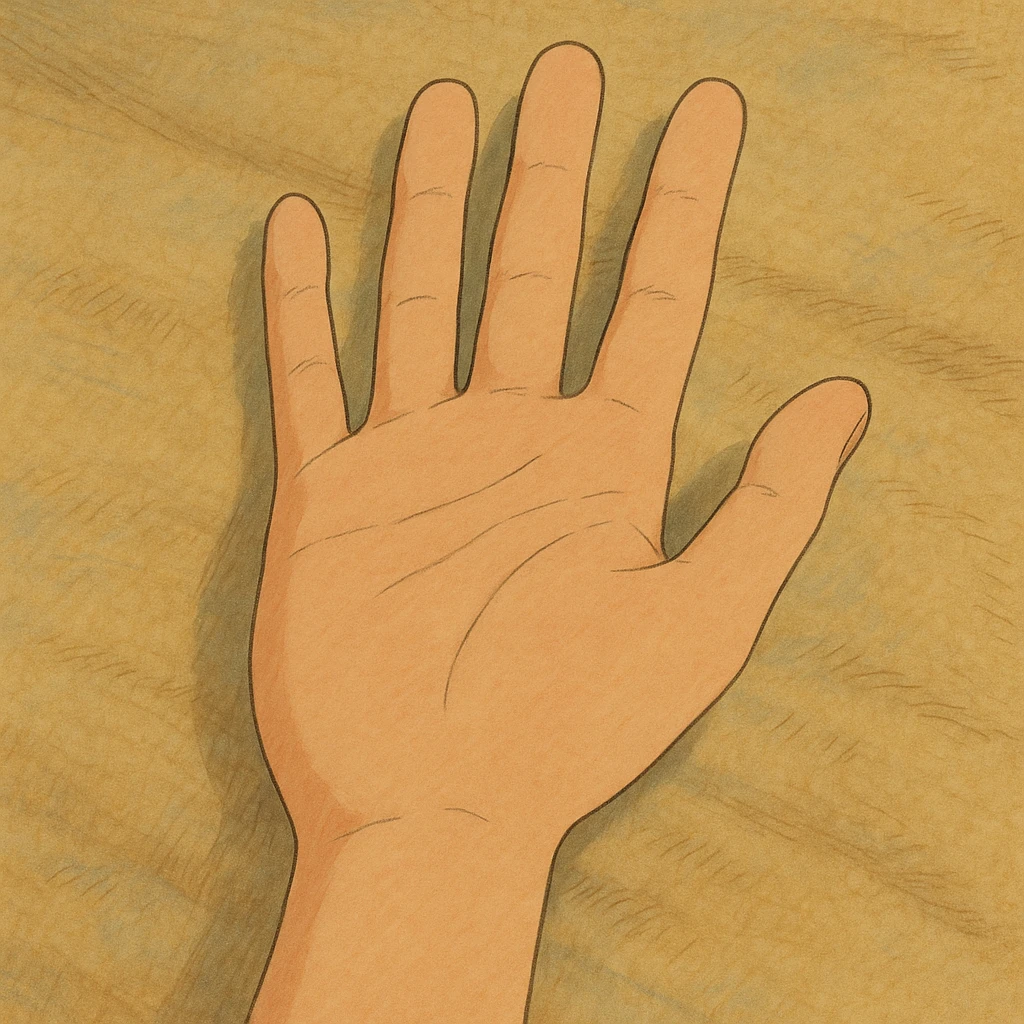 a hand emoji