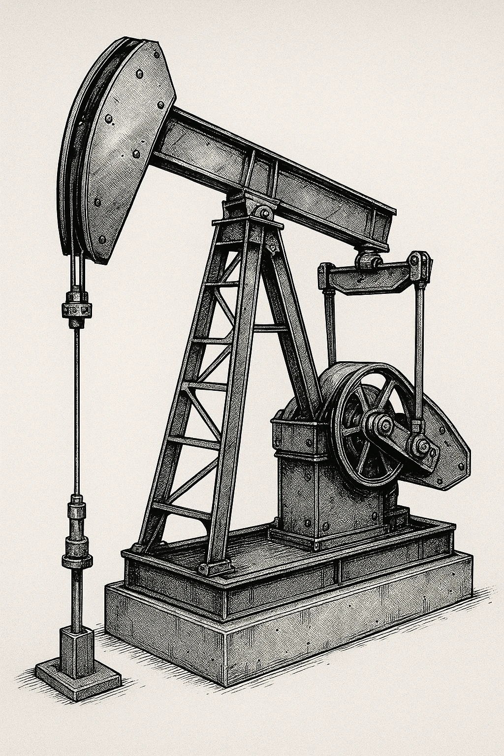 Сгенерируй мне нефтекачалку на однородном фоне, , в стиле японского комикса. Металическую красивую emoji