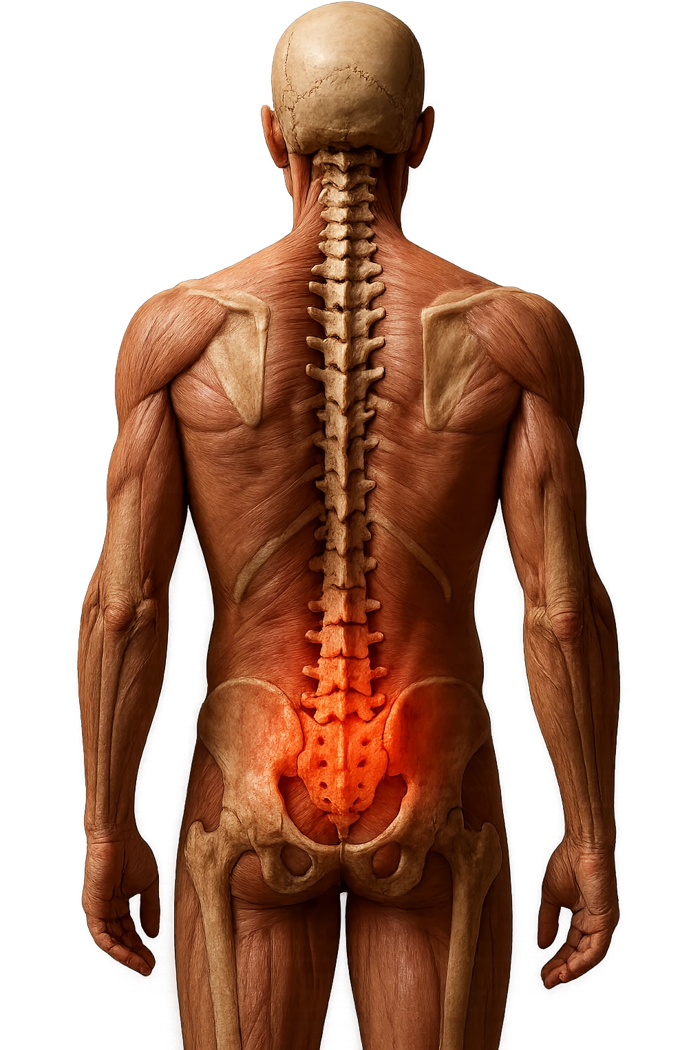 corpo UMANO ANATOMICO con mal di schiena, iperrealistico 4k emoji