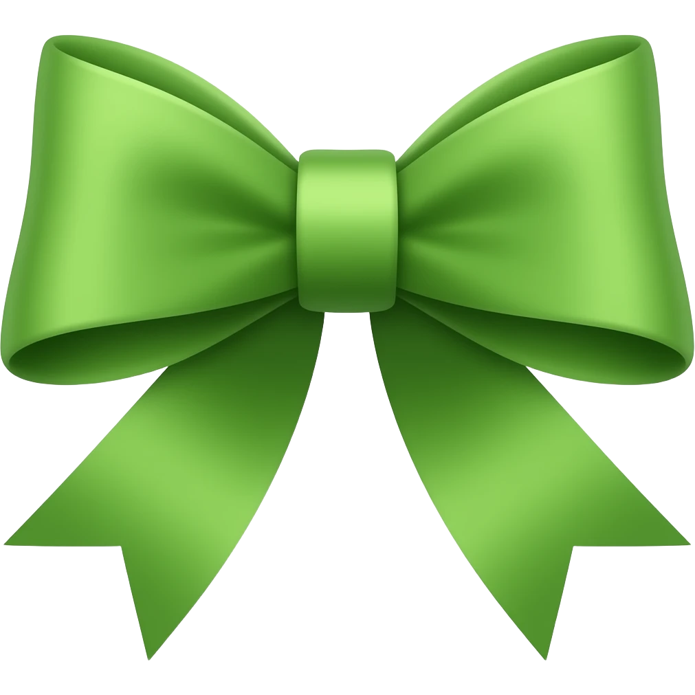Green bow emoji
