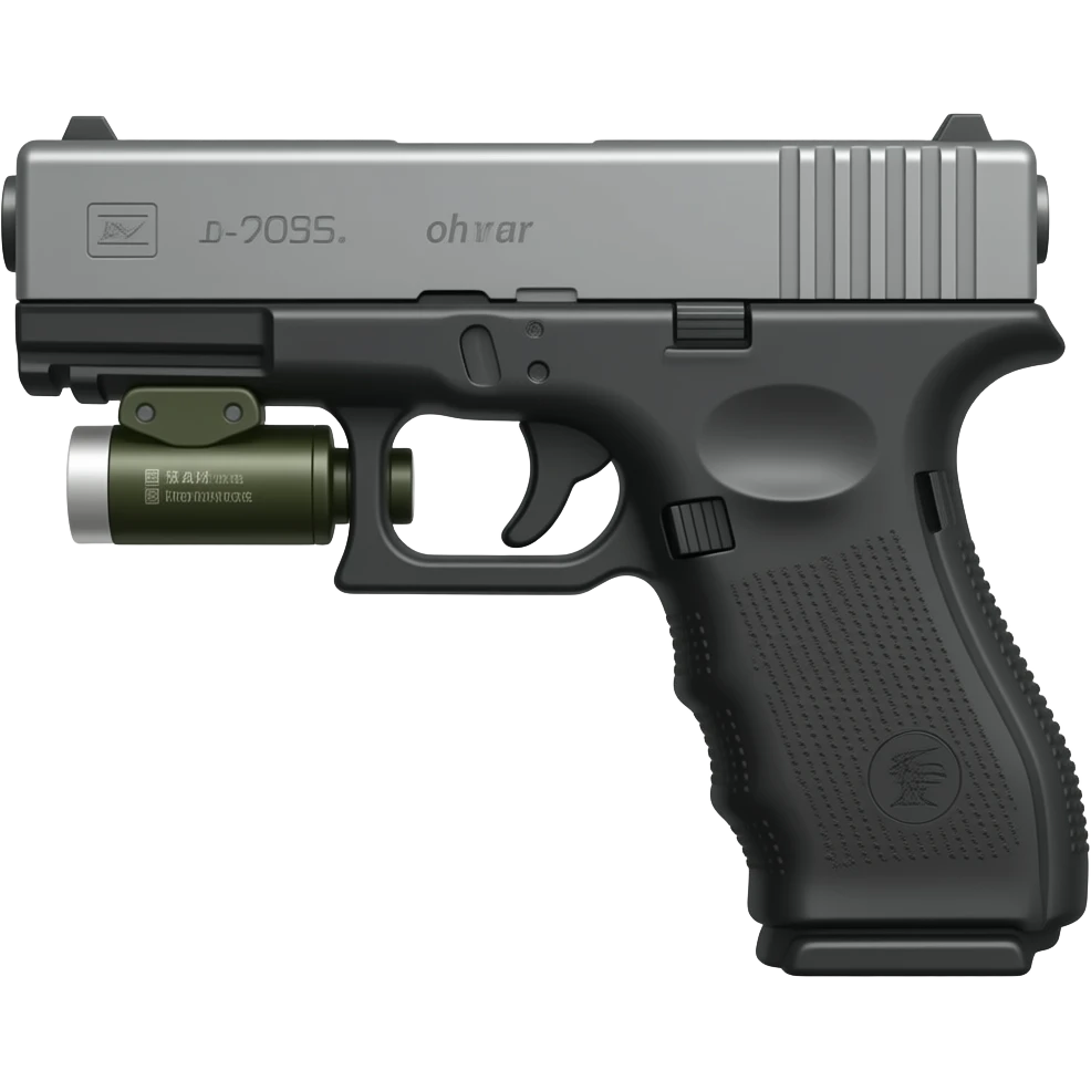 Glock with flash light emoji