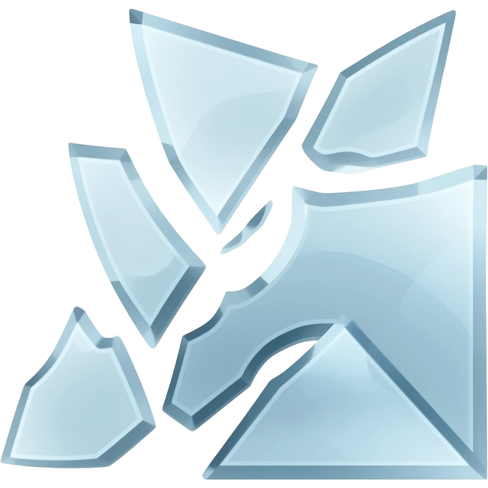 A glass shattering emoji