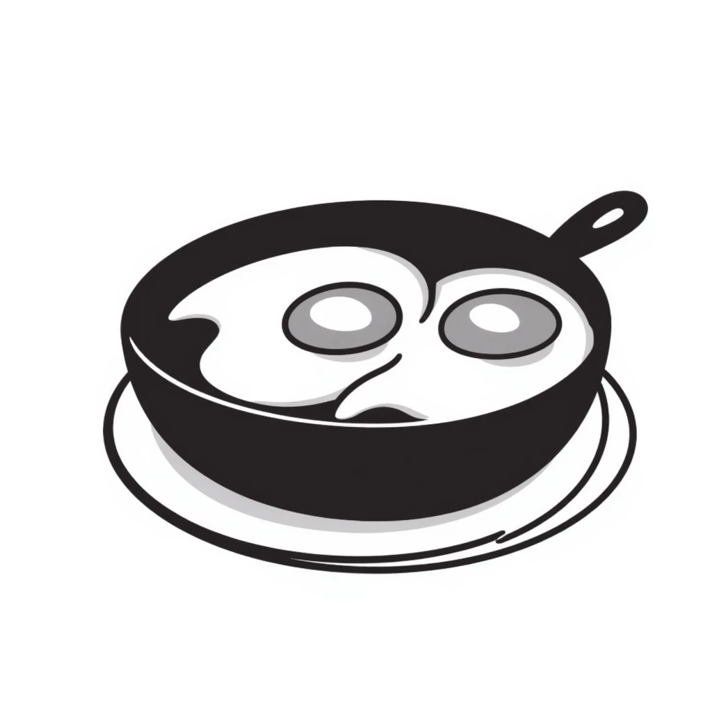 hand-drawn doodle of fried eggs emoji