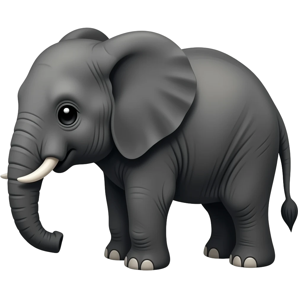 Kawaii style baby black elephant emoji