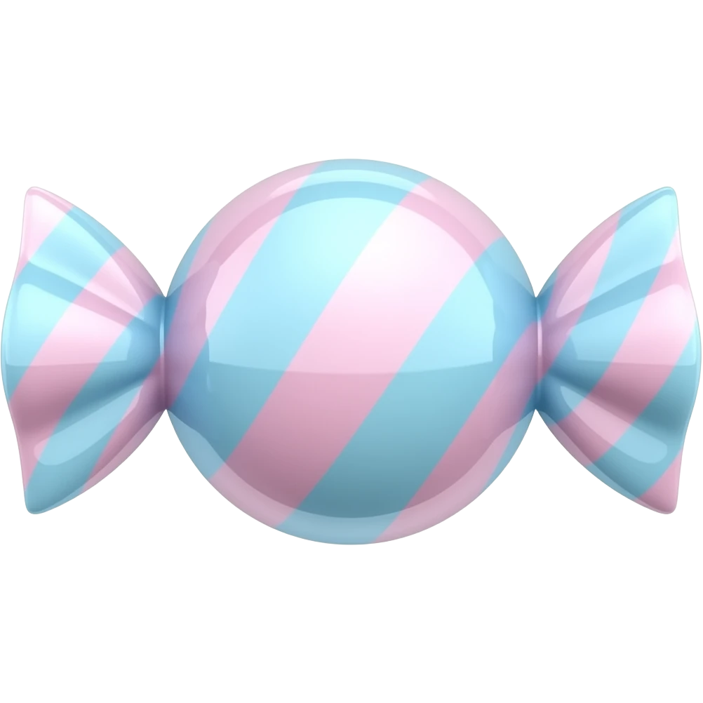 Bonbon bleu et rose pastel, horizontal emoji
