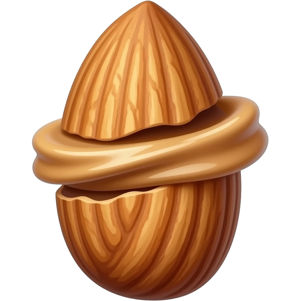 almond nut turning into nut butter emoji