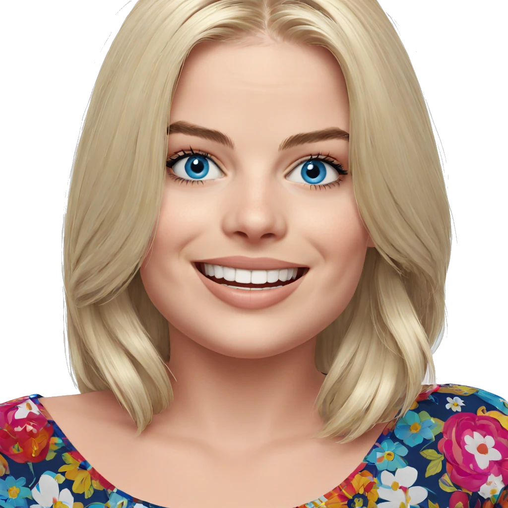 smiling girl with blue eyes emoji