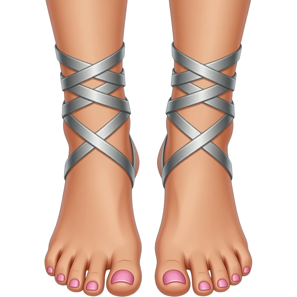 Tied up beautiful female feet pink toe nails bdsm emoji