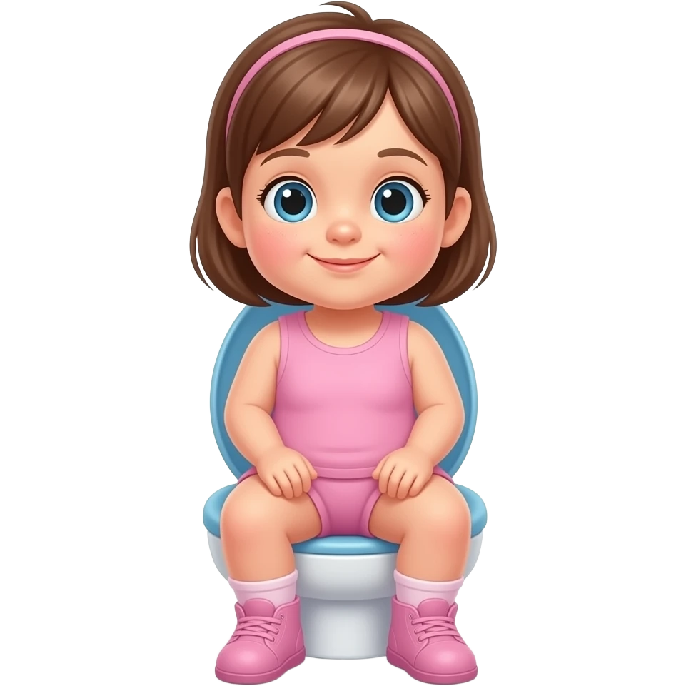 Quiero una niña bebe de cuerpo entero sentada en un orinal emoji