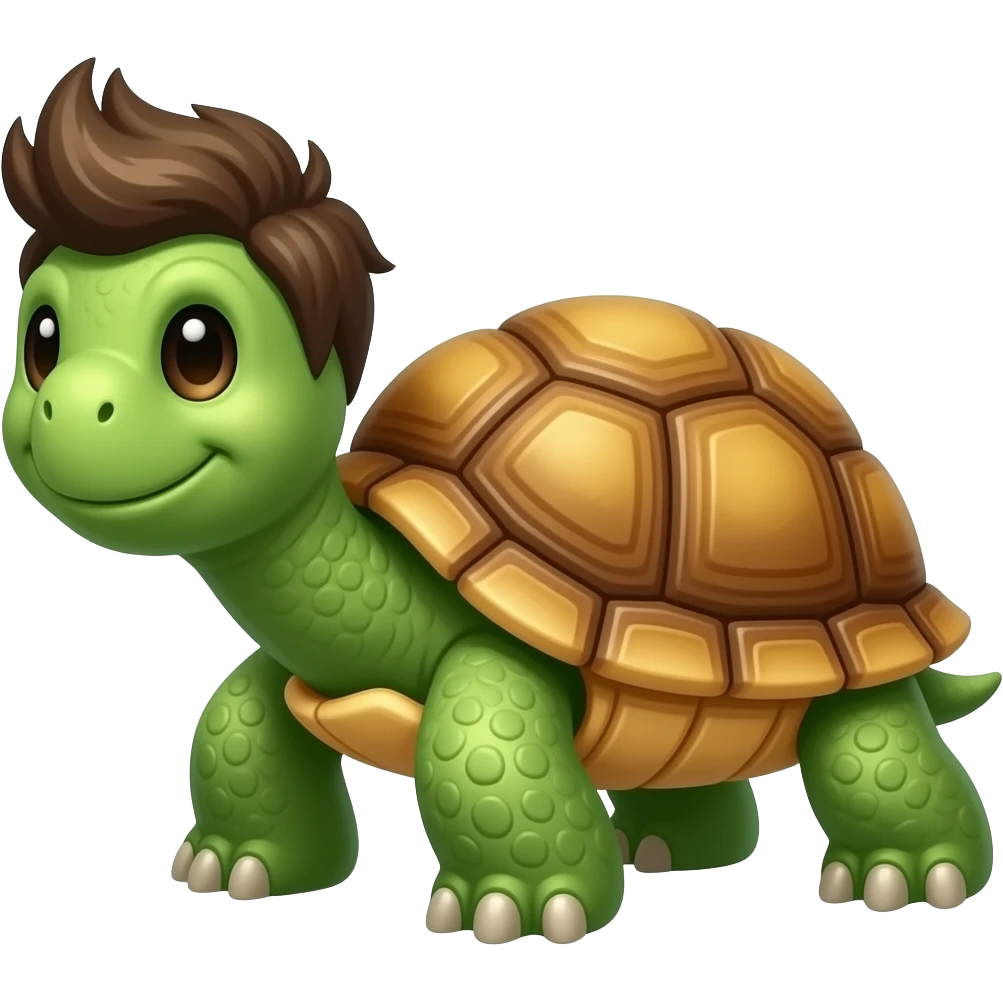 A tortoise 🐢 with hairs on his head emoji