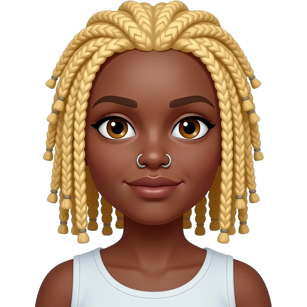 Black girl with blonde locs ande locs and nose piercings emoji