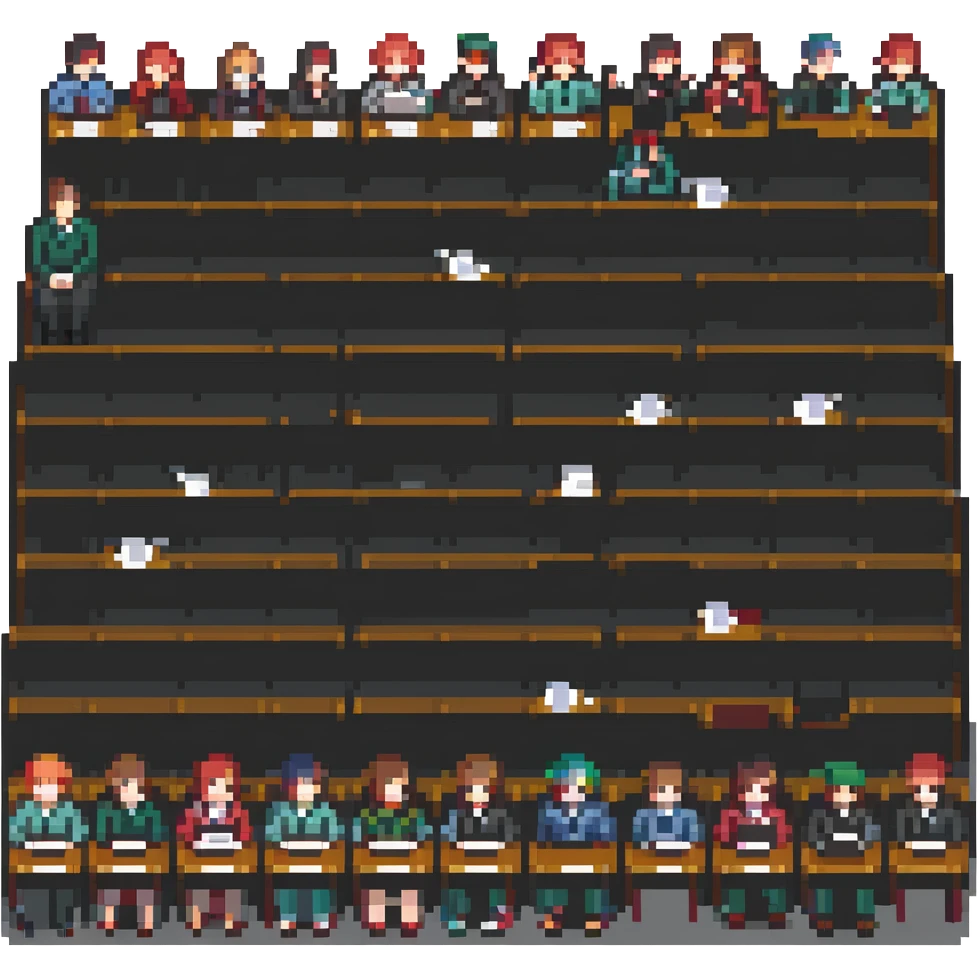 student audience listening to a lecture emoji