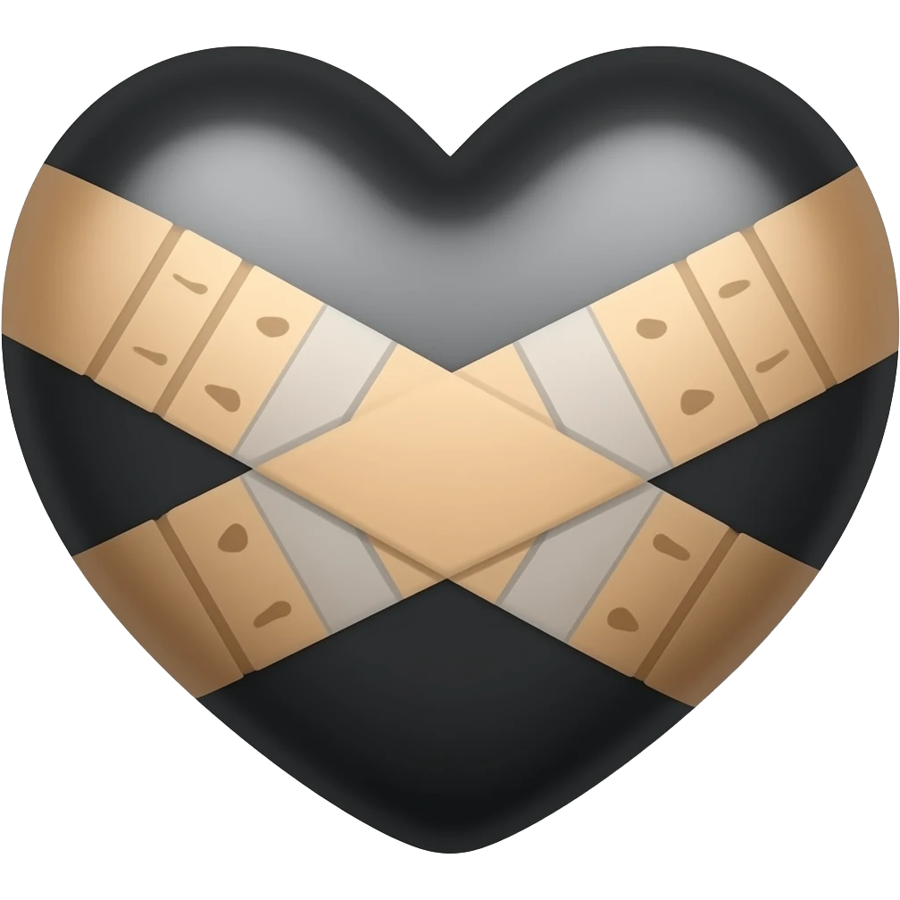 Corazón negro con curita emoji