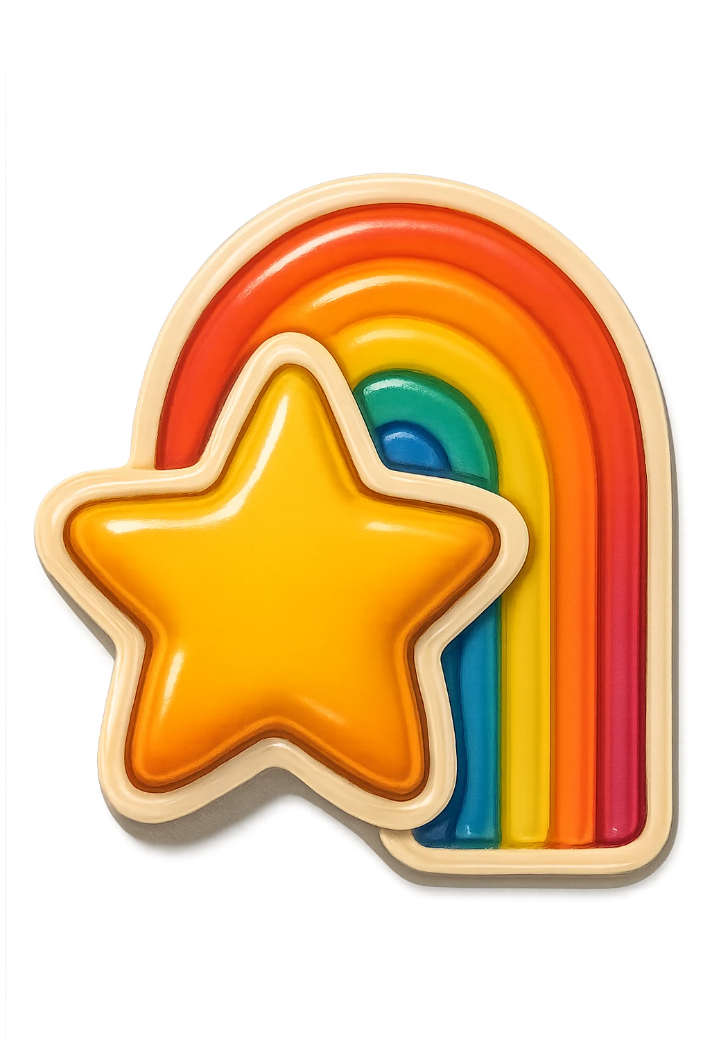 a star with a rainbow emoji