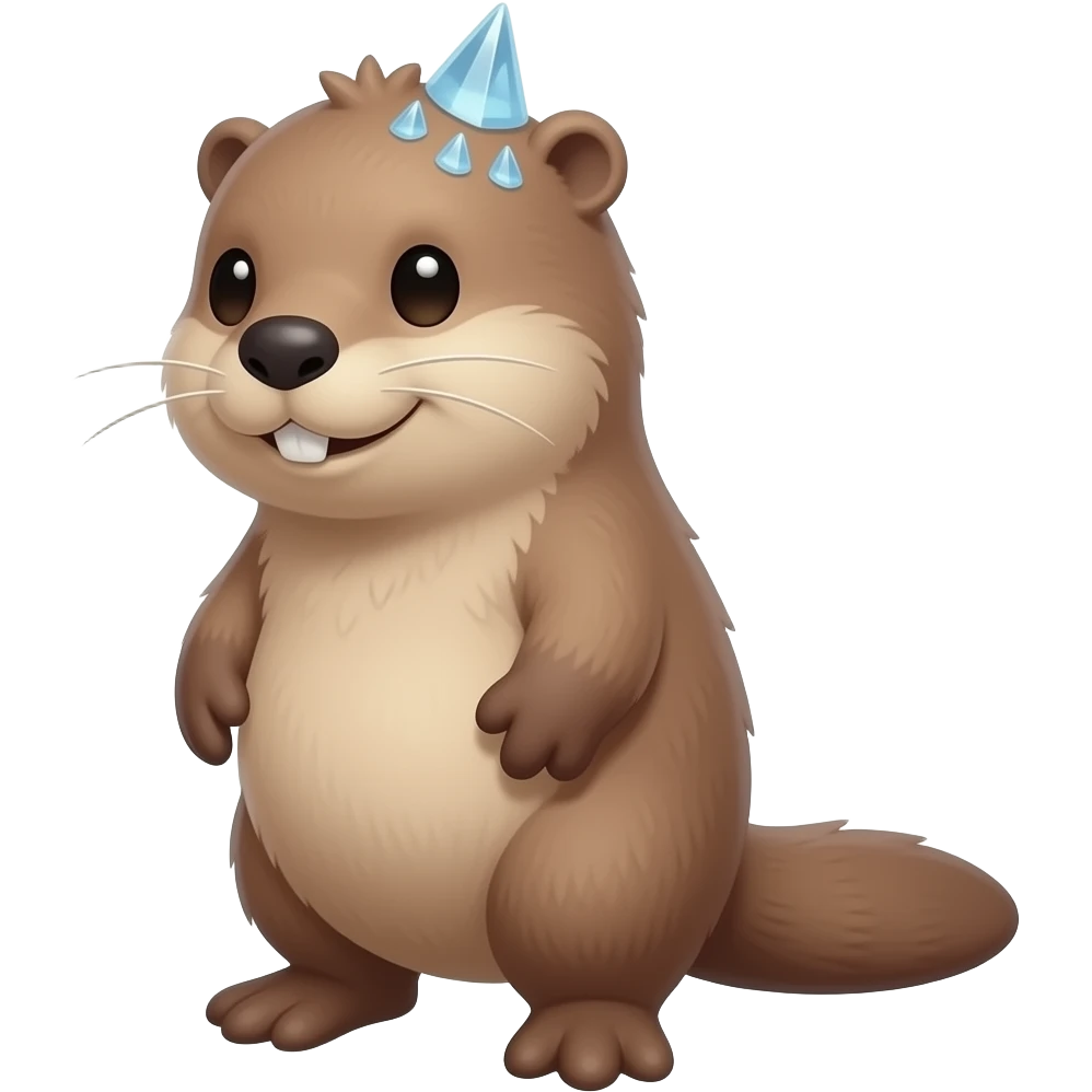 cute platypus with a flake on the right top of his head a little askew emoji