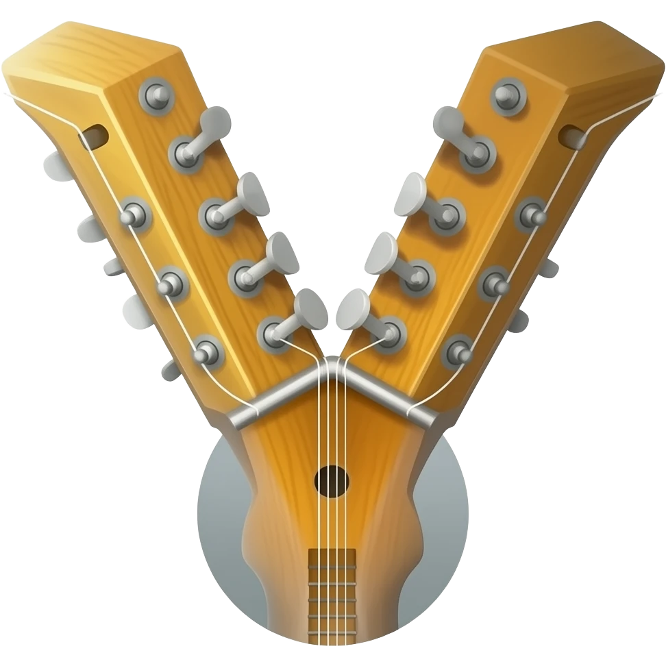 Upside down flying v guitar emoji