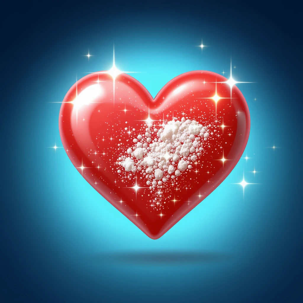 food heart emoji, shiny, with sparkles, no background emoji