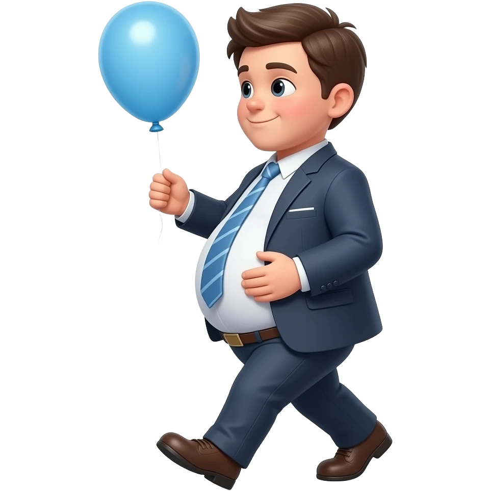 Zrób chłopak 10 latek bardzo bardzo ogromnym brzuchem jak bardzo ogromny balon i idzie do pracy i głaszcze jedną ręką swój brzuch emoji