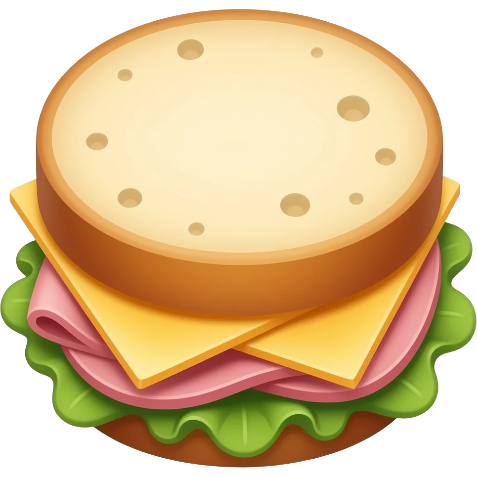 porta frios duplo com queijo em cima e presunto embaixo emoji