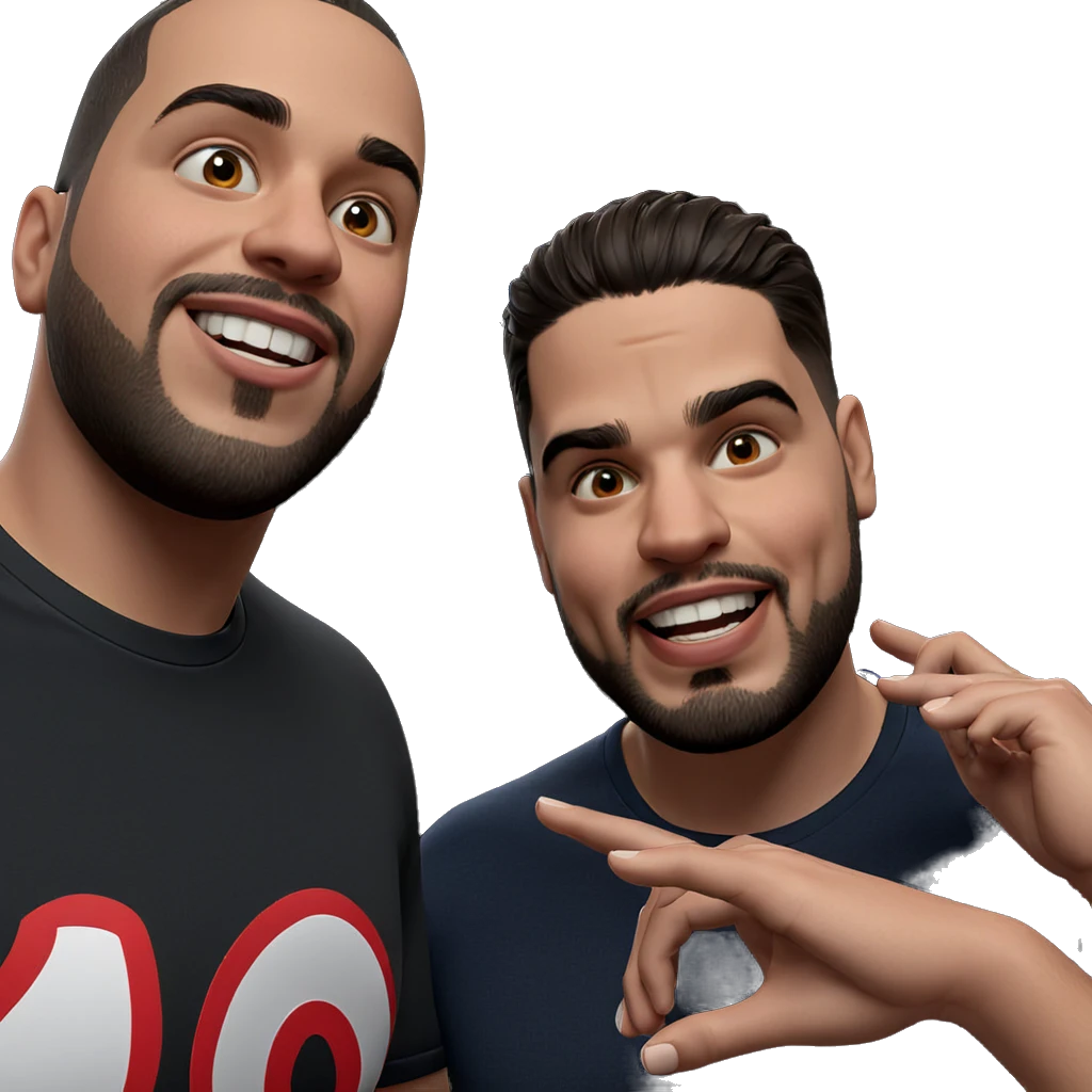 two boys smiling together emoji