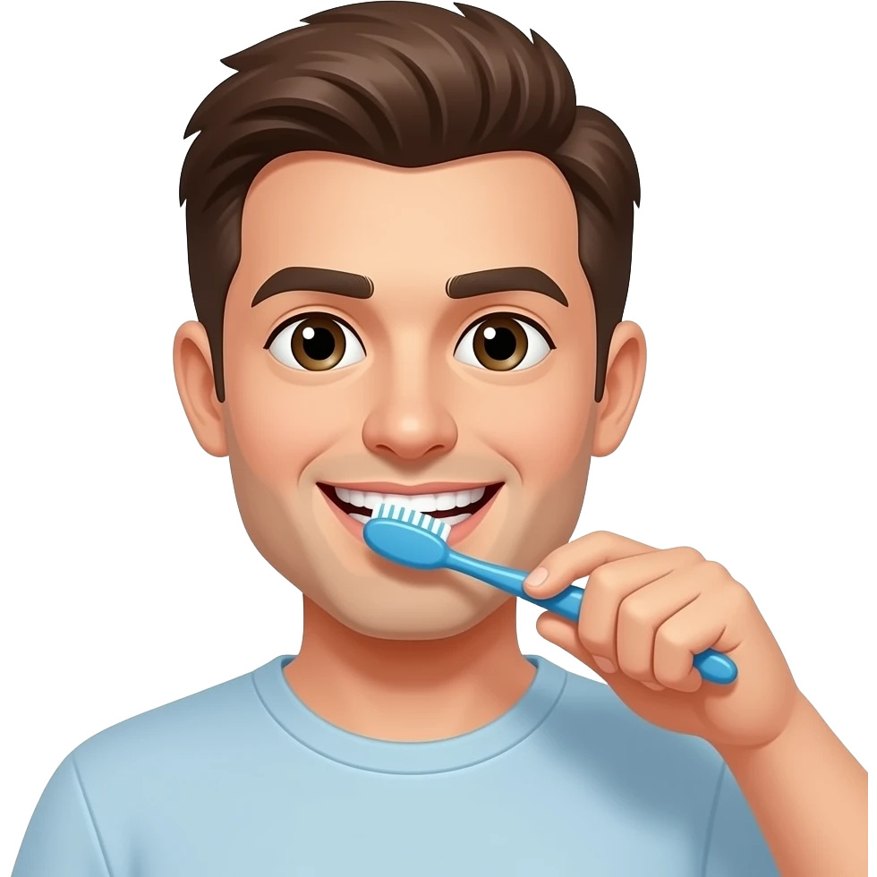 man brushing his teeth emoji