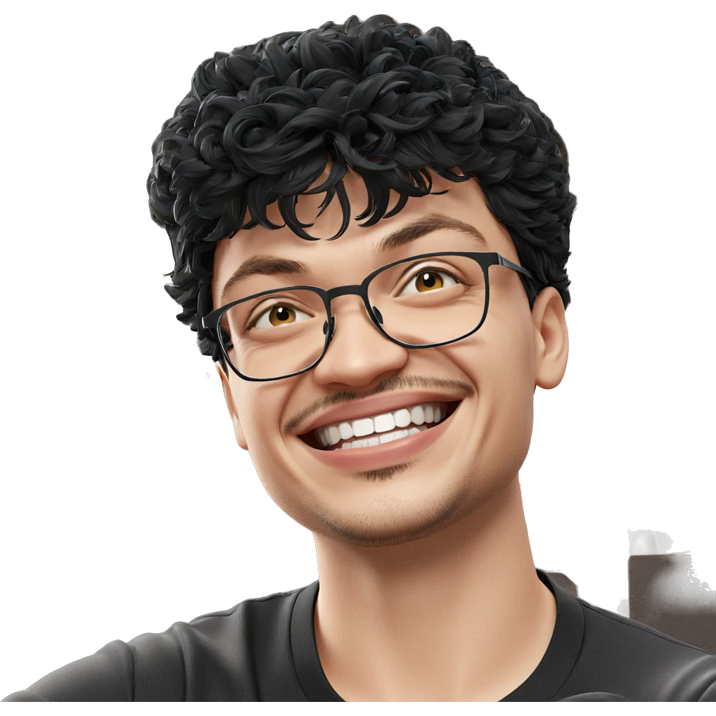 smiling boy in black shirt emoji