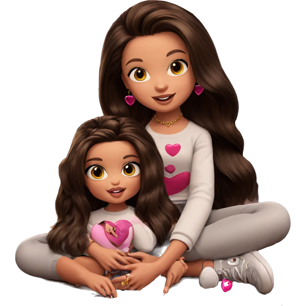 girls with heart accessories emoji