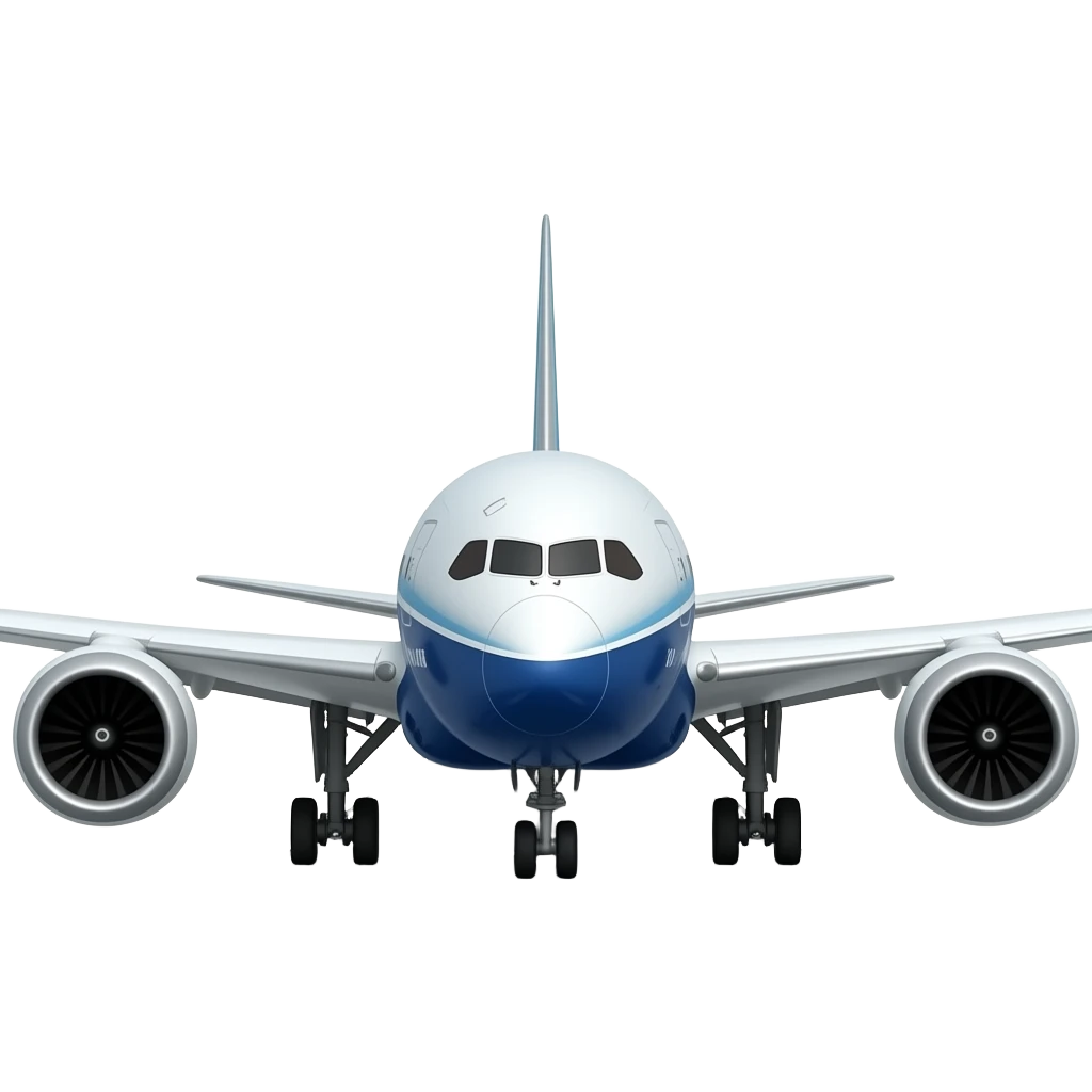 Piste inmiş bir Boeing 787 emoji